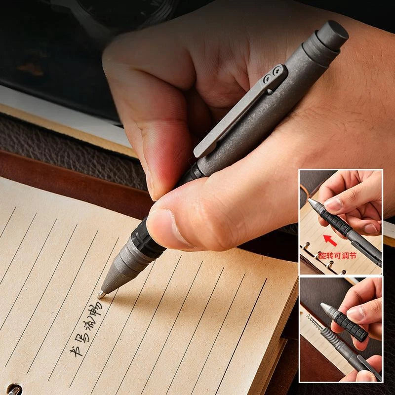 Carbon Fiber Ballpoint Pen EDC Titanium Bolt Action Signature Writing Pocket Pen 07FC0E-D4 - KOEEK