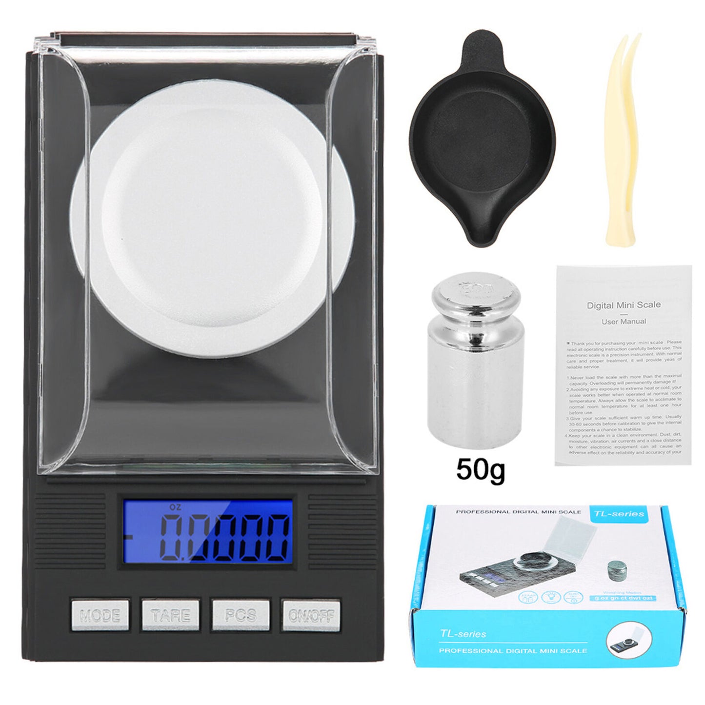 new Mini High Accuracy 0.001g Pocket Jewelry Scale With LED Digital Display 50g koeek - KOEEK