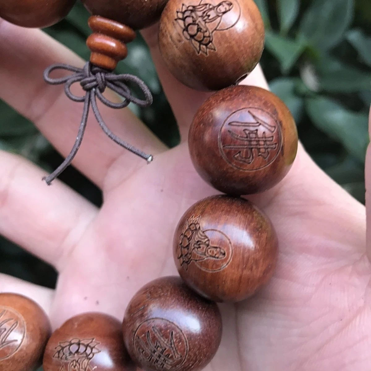 20mm*12 Natural Wood Buddhist Prayer Beads Guanyin Bracelet Men Woman  Gift 07FC0E-D4 - KOEEK