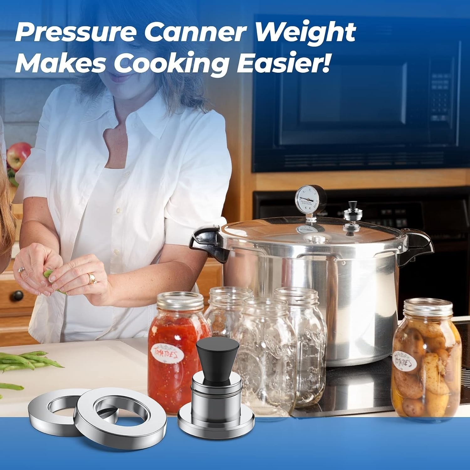 new 50332 3-Piece Pressure Regulator 5-10-15lb Canning Weight for Presto As shown