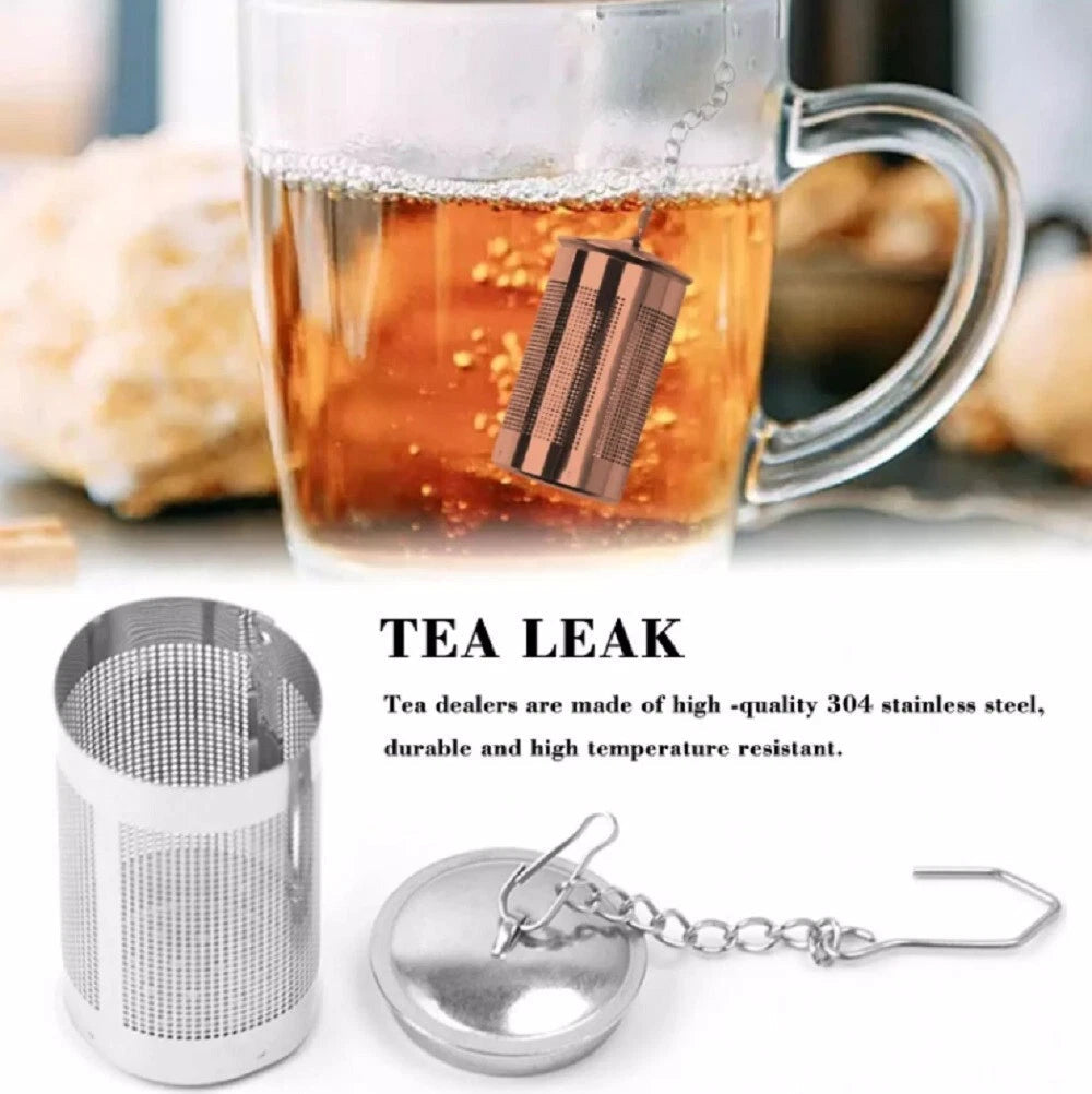 Fine Mesh Tea Ball With Chain Hook Stainless Steel Tea Infuser & Strainer 2 Pcs 07FC0E-D4 - KOEEK