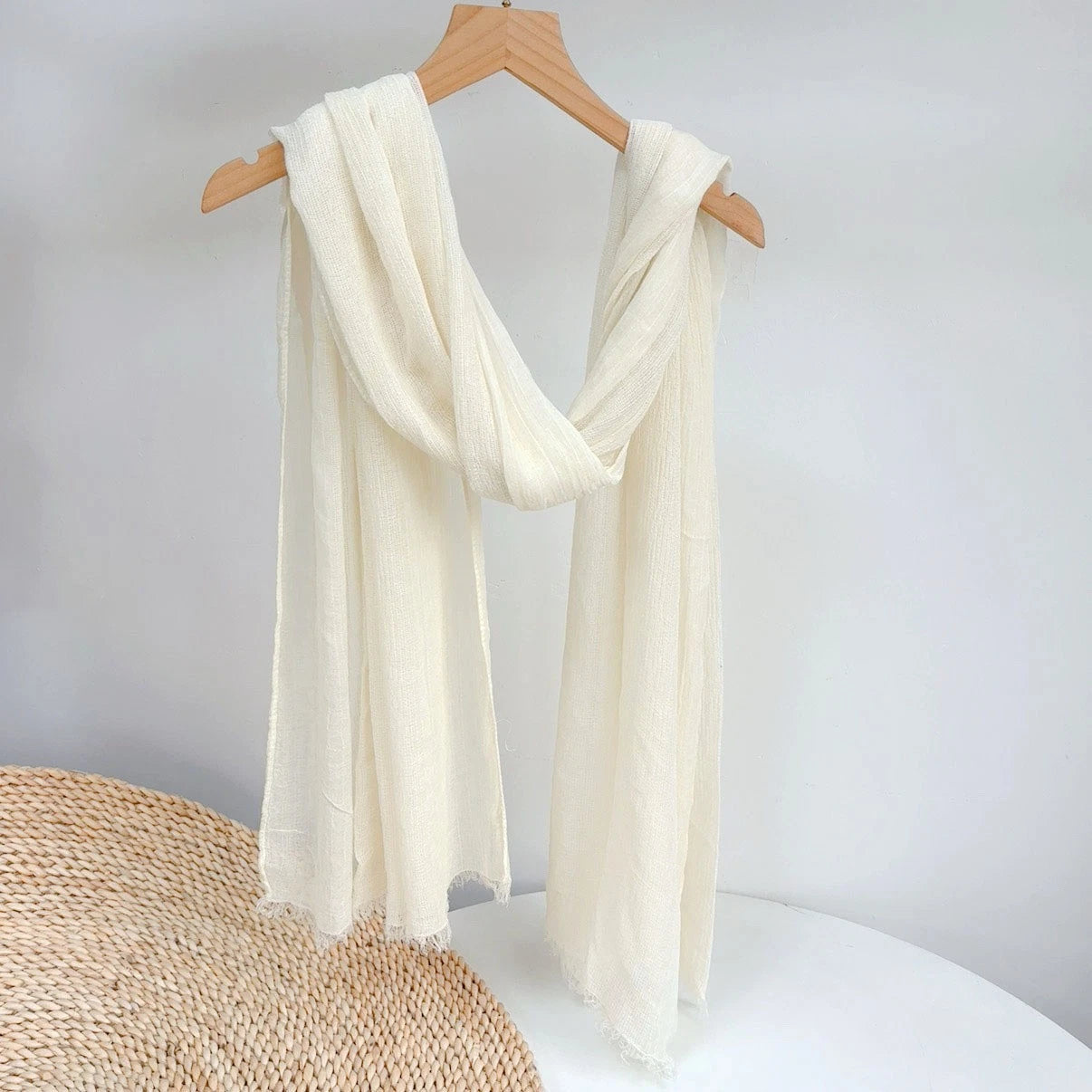 Unisex soft Crochet Scarf Solid Color Autumn Neckerchief Shawl Wrap Bandana 07FC0E-D4 - KOEEK