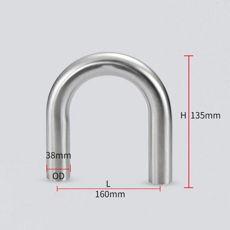 1PC 180 Degree Elbow U-Bend Exhaust Pipe 180° Tube Polished 304 Stainless Steel 07FC0E-D4 - KOEEK