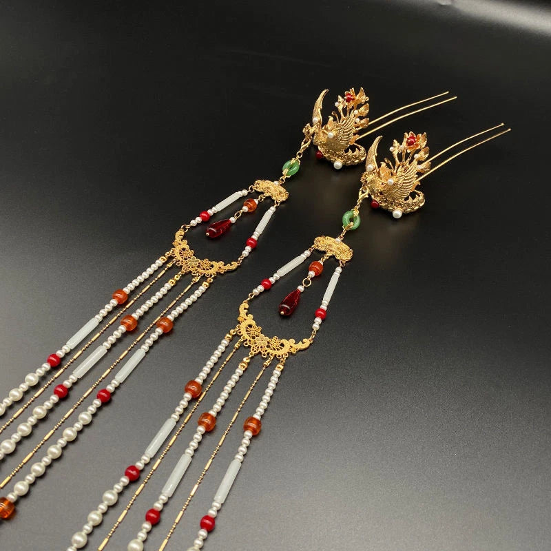 Tassel Hairpin Hairpin Hanfu Hairpin Headdress Headdress 07FC0E-D4 - KOEEK