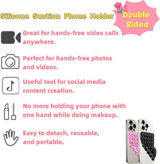new 2-Pack Double-Sided Suction Phone Grip, Octo Cup Buddy Pink-black 07FC0E-D4 - KOEEK