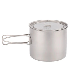 Outdoor Titanium Cup Folding Long Handle Titanium Water Cup With Cover 1100ml 07FC0E-D4 - KOEEK