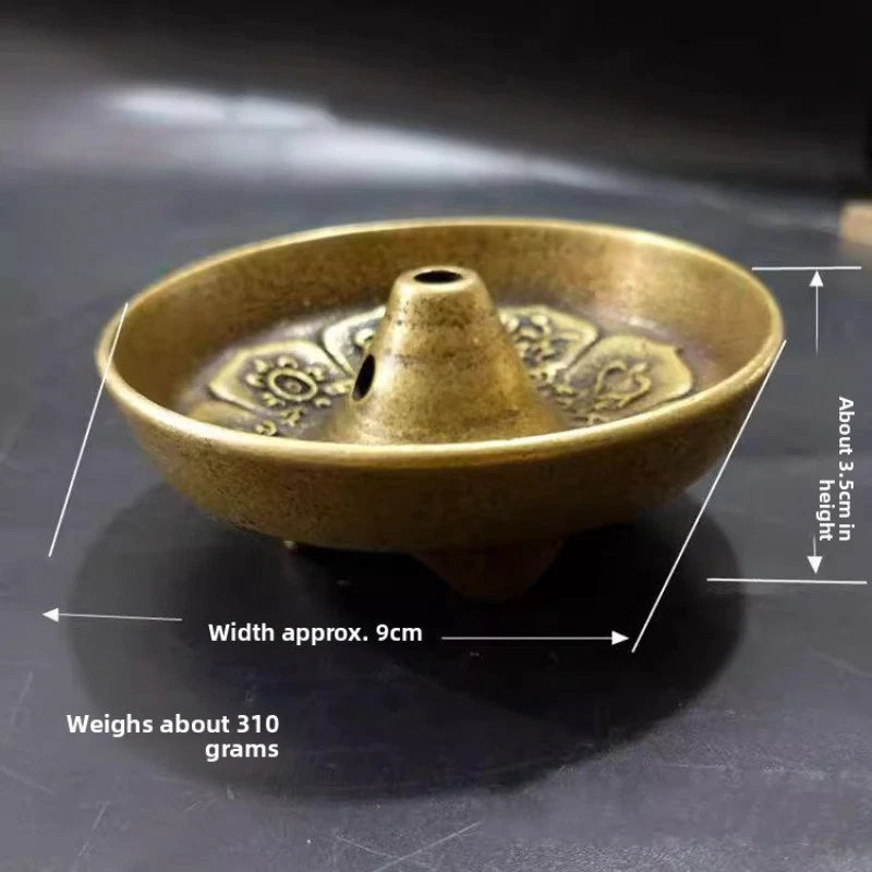 9.2cm Chinese Retro Brass Ornament Eight Treasures Oil Lamp Decoration 07FC0E-D4 - KOEEK