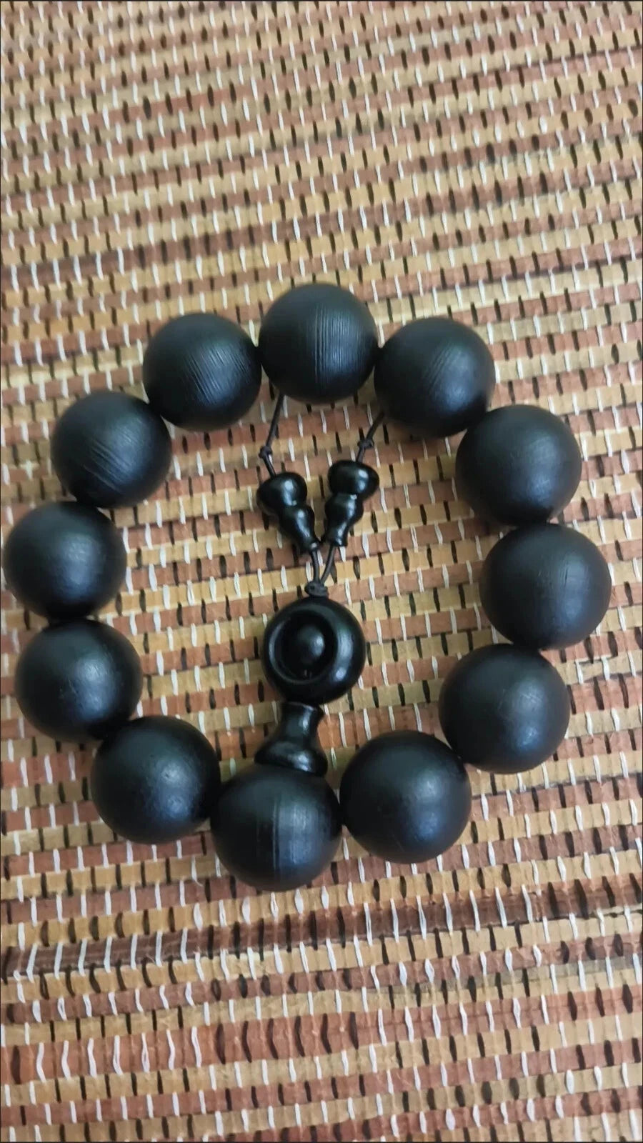 20mm Natural Grade A Screw Pattern Agarwood Men Woman  Bracelet Jewelry 07FC0E-D4 - KOEEK