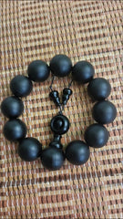 20mm Natural Grade A Screw Pattern Agarwood Men Woman  Bracelet Jewelry 07FC0E-D4 - KOEEK