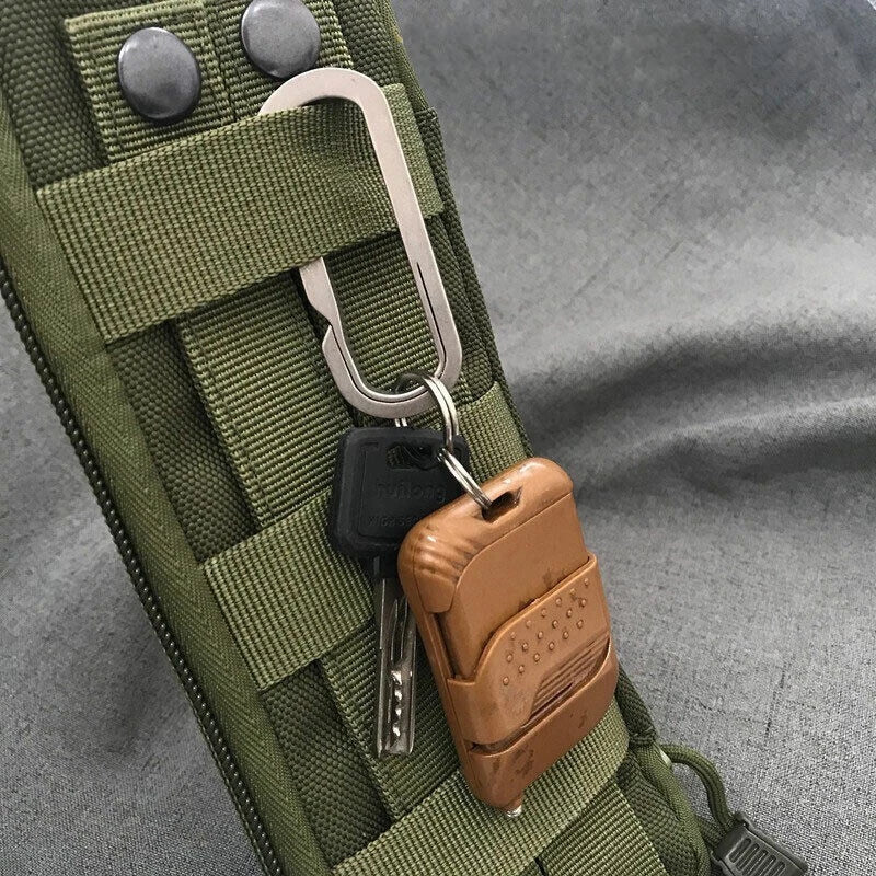 TC4 EDC Titanium Alloy Key Chain Carabiner Hang Waist Buckle with Ring Outdoor 07FC0E-D4 - KOEEK