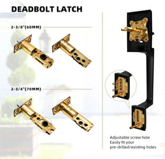 Front Door Handle and Anti-theft Lock Set,Front Door Lock SetExterior Door Locks 07FC0E-D4 - KOEEK