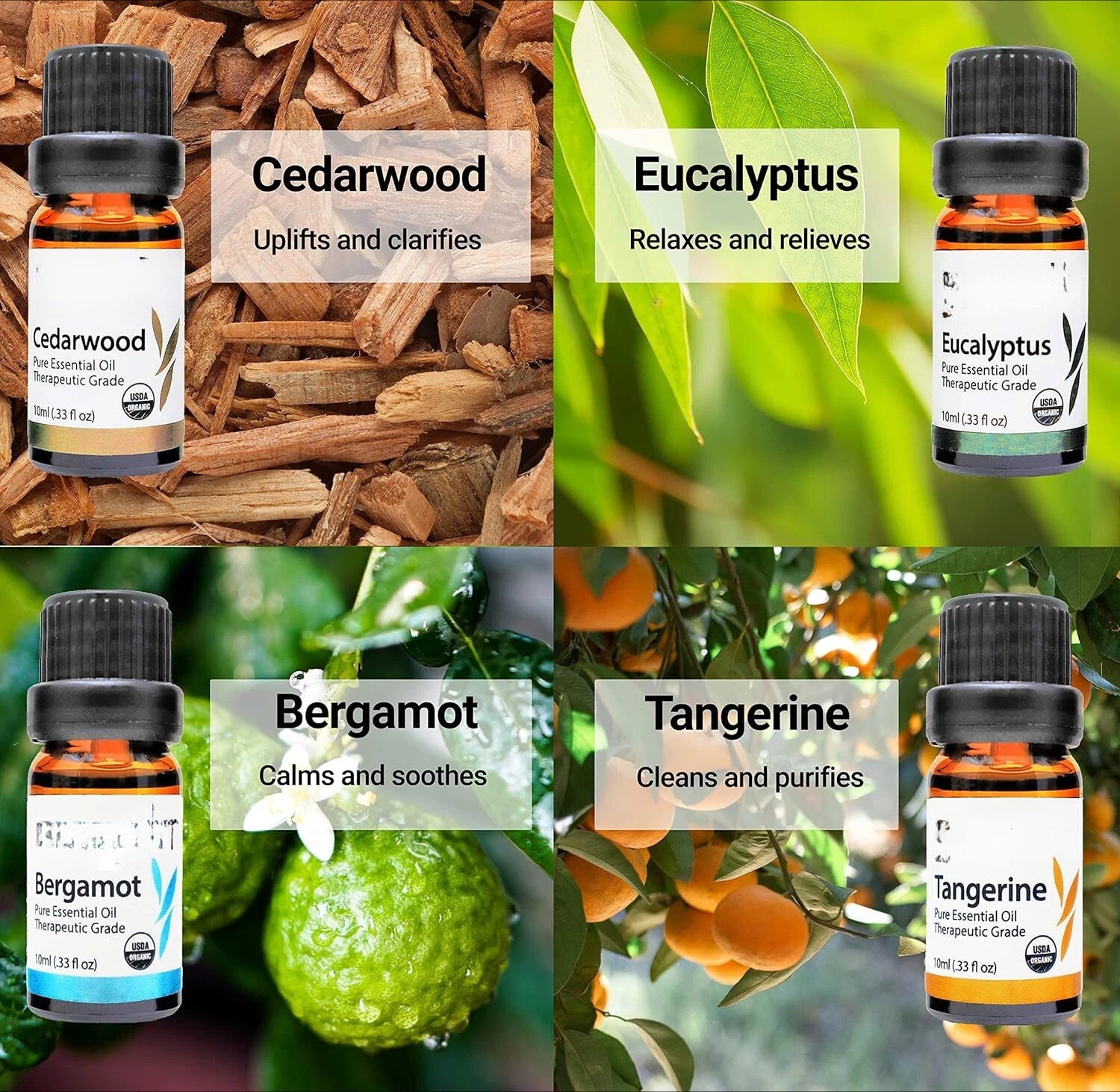 Organic Essential Oil Set - 16x 10mL Wooden Box Aromatherapy Gift Set 07FC0E-D4 - KOEEK