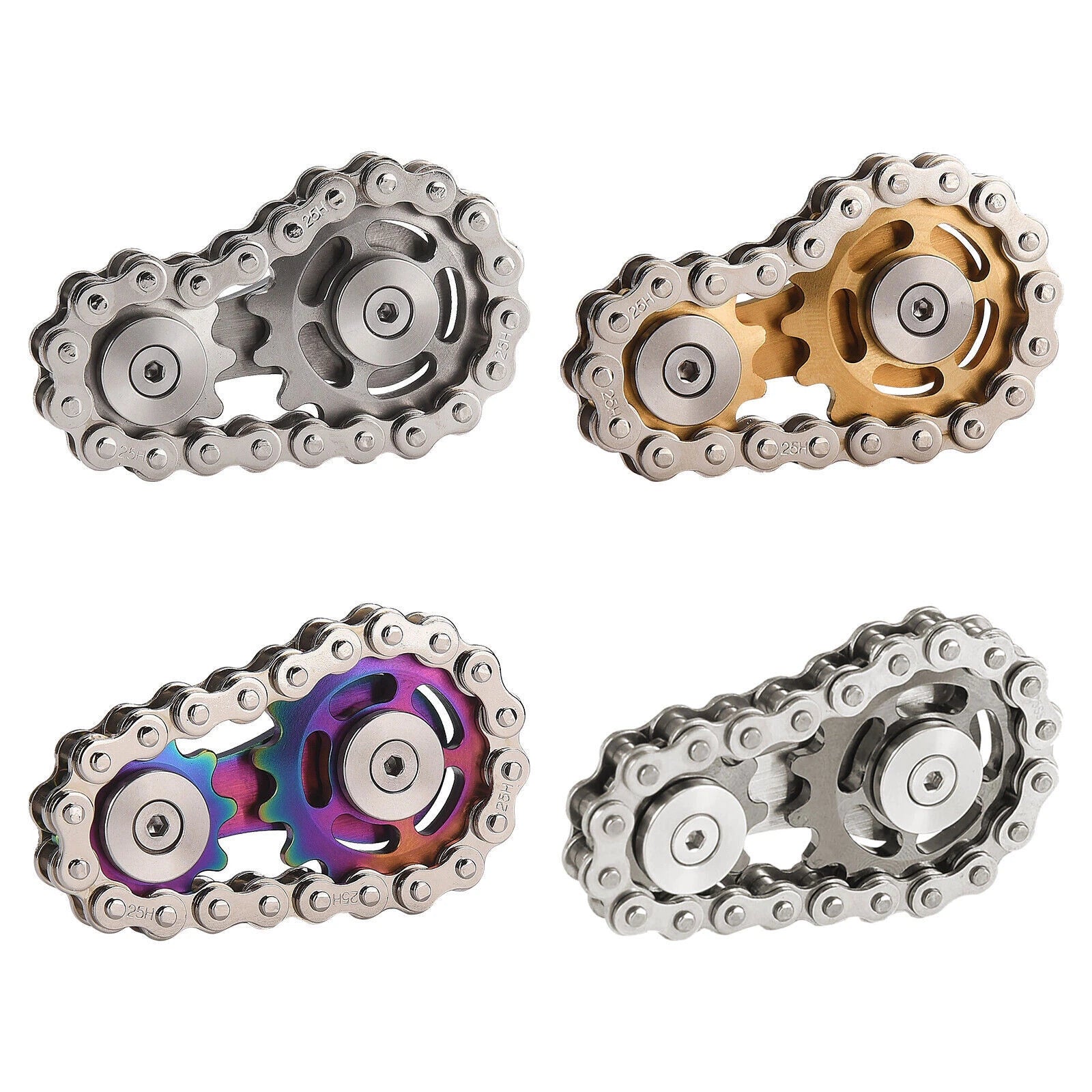 Bike Chain Gear Fidget Spinner Gyro Stainless Steel Sprocket Decompress EDC Toys 07FC0E-D4 - KOEEK