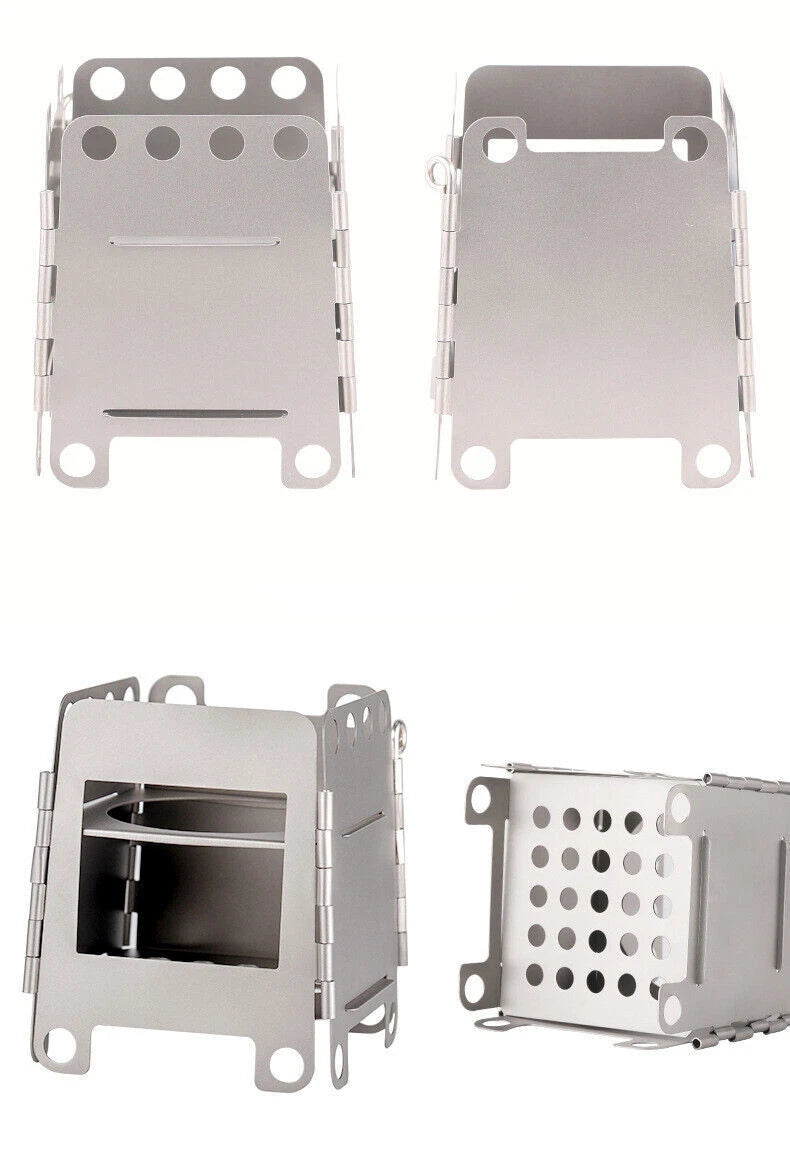 Portable Camping Titanium Stove Lightweight Folding Wood Burning Stove Camping 07FC0E-D4 - KOEEK