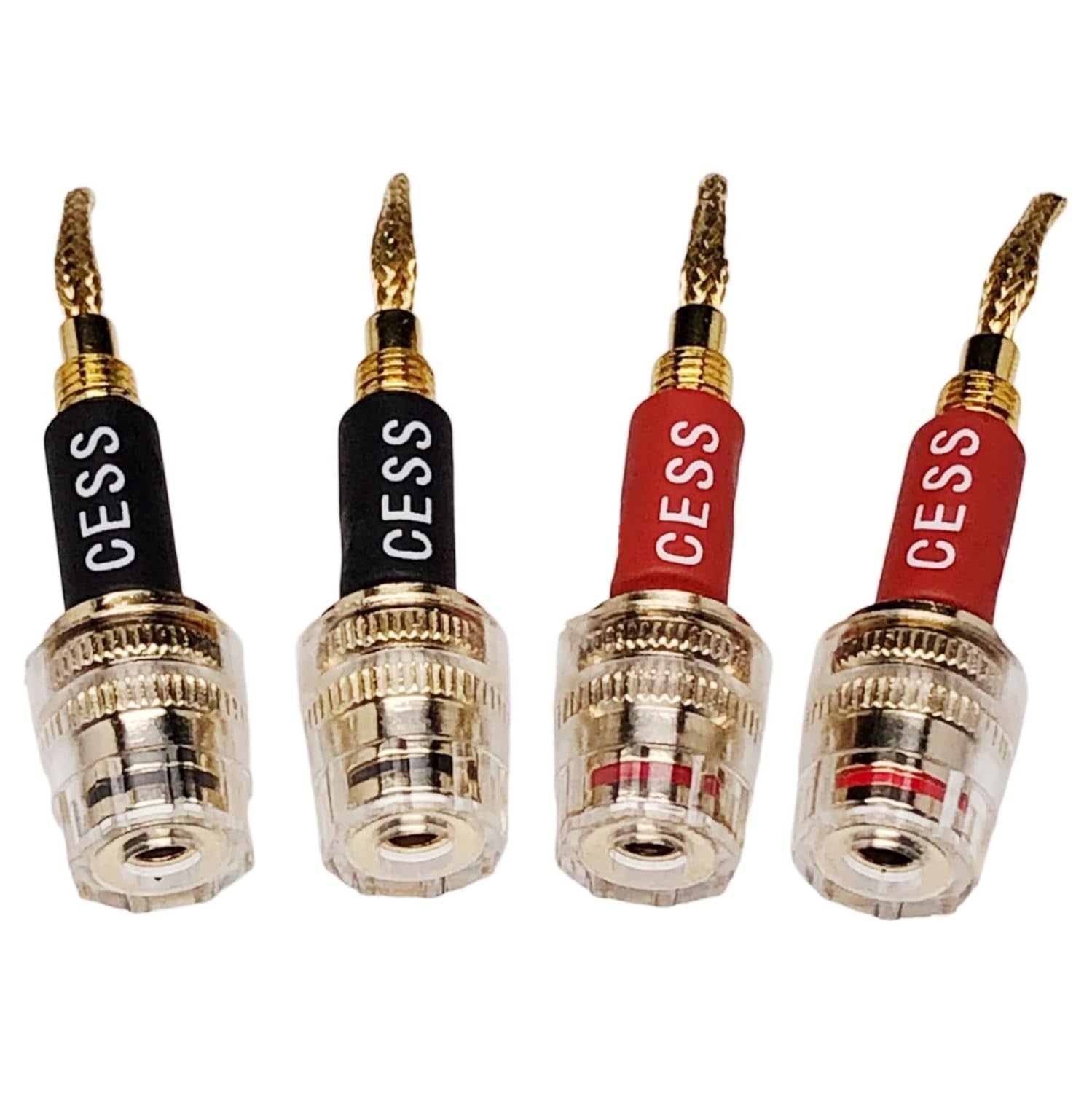 new CNCESS CESS-220 Pin Banana Plug to 4mm Female Jack/Speaker Black & Red 07FC0E-D4 - KOEEK