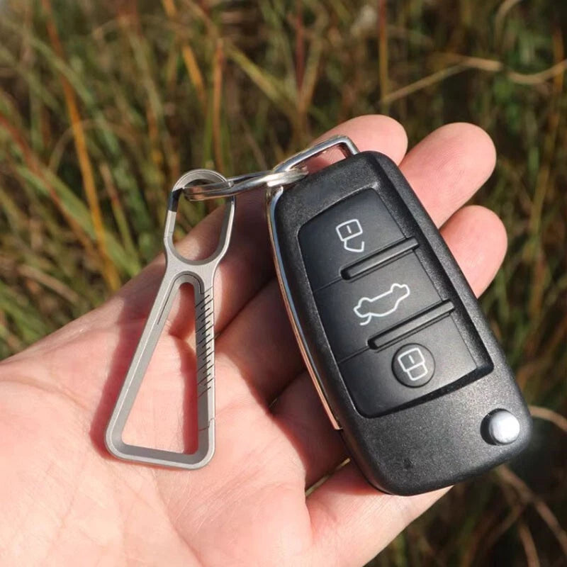 EDC Titanium Alloy Lightweight Key chain Carabiner Hang Buckle with Key Ring 07FC0E-D4 - KOEEK