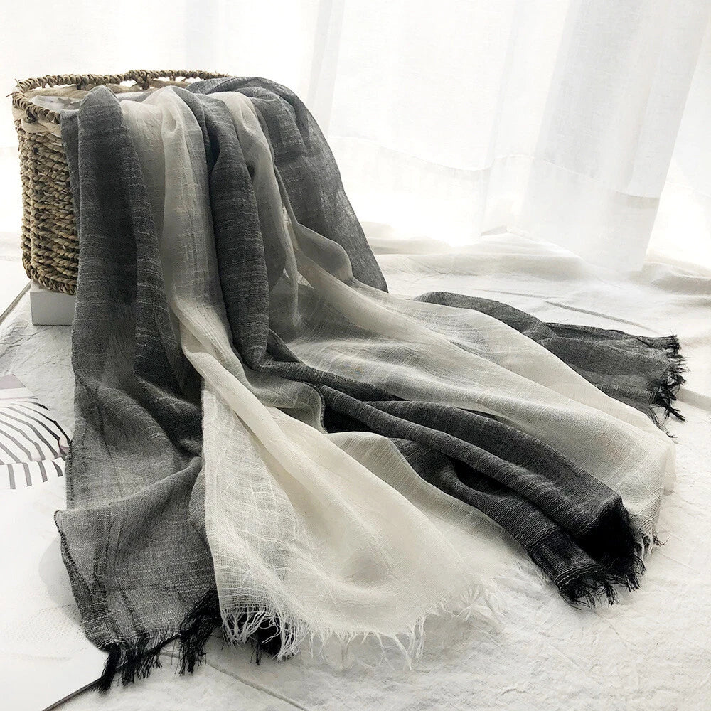 Soft Linen Cotton Scarf Shawls Muslim Large Hijab Wraps Unisex Women Men Scarves 07FC0E-D4 - KOEEK