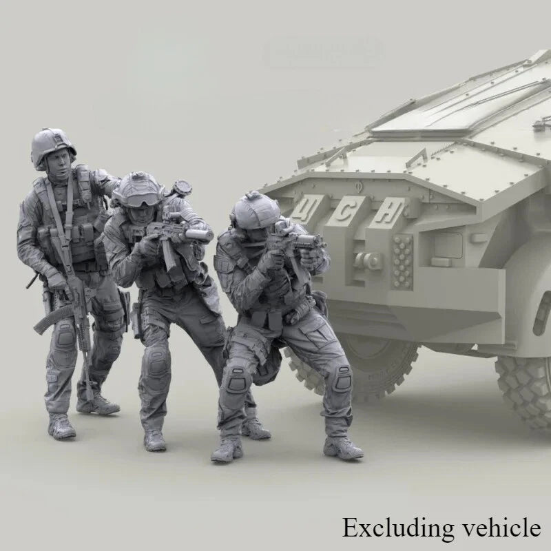 1/35 Resin Model Kit Modern Military Soldiers 3 Figures Unassembled Unpainted 07FC0E-D4 - KOEEK