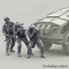 1/35 Resin Model Kit Modern Military Soldiers 3 Figures Unassembled Unpainted 07FC0E-D4 - KOEEK