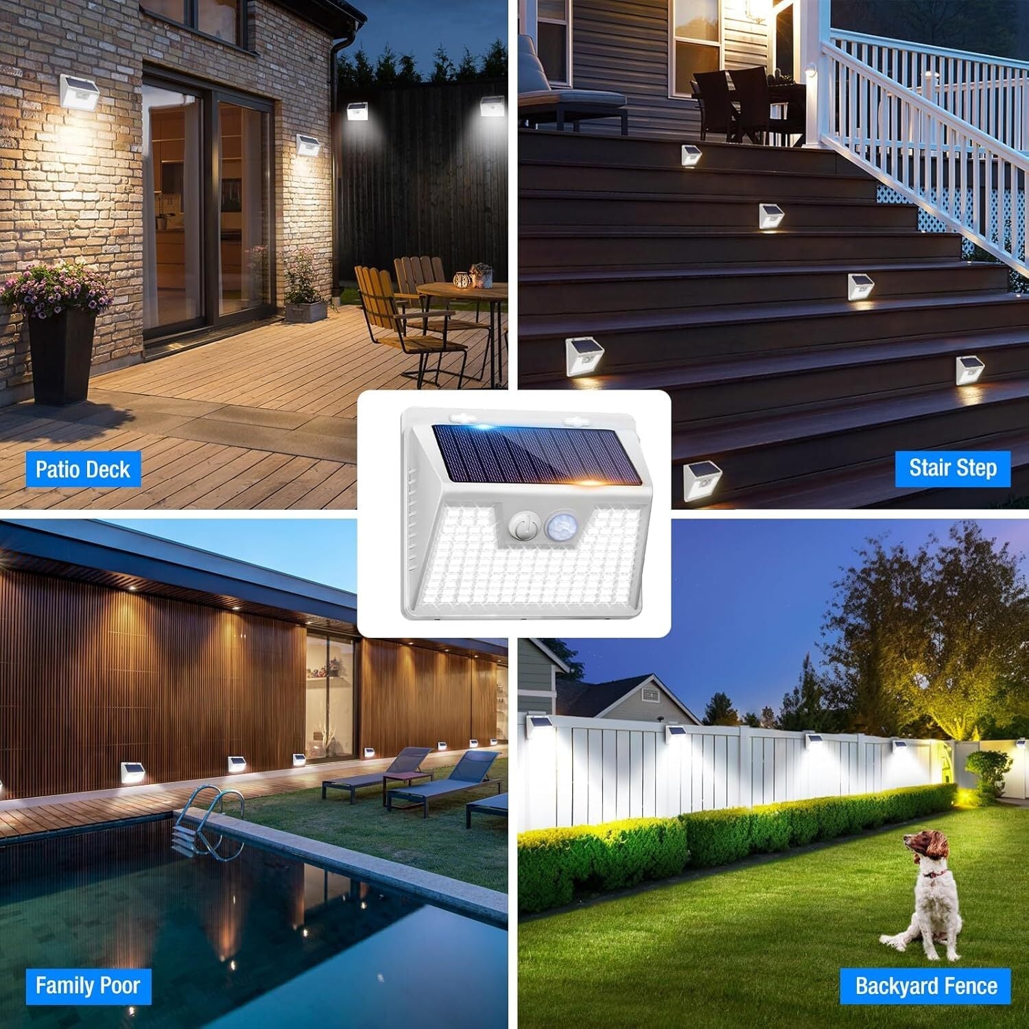 new Peasur Solar Powered Lights Outdoor Motion Sensor, 2 Pack 2 Pack, White Frame PEASUR - KOEEK