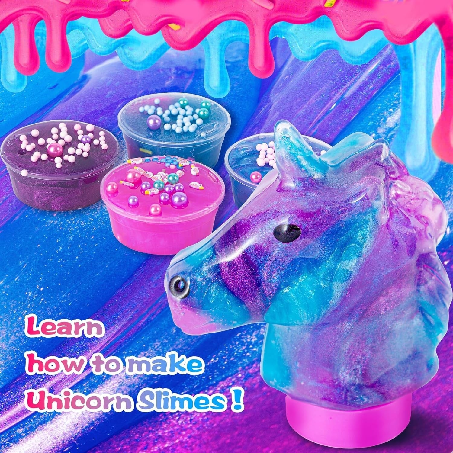 new ZOnFRTO Mini Unicorn Slime Kit for Girls - Glimmer Crunchy, Butter, Purple