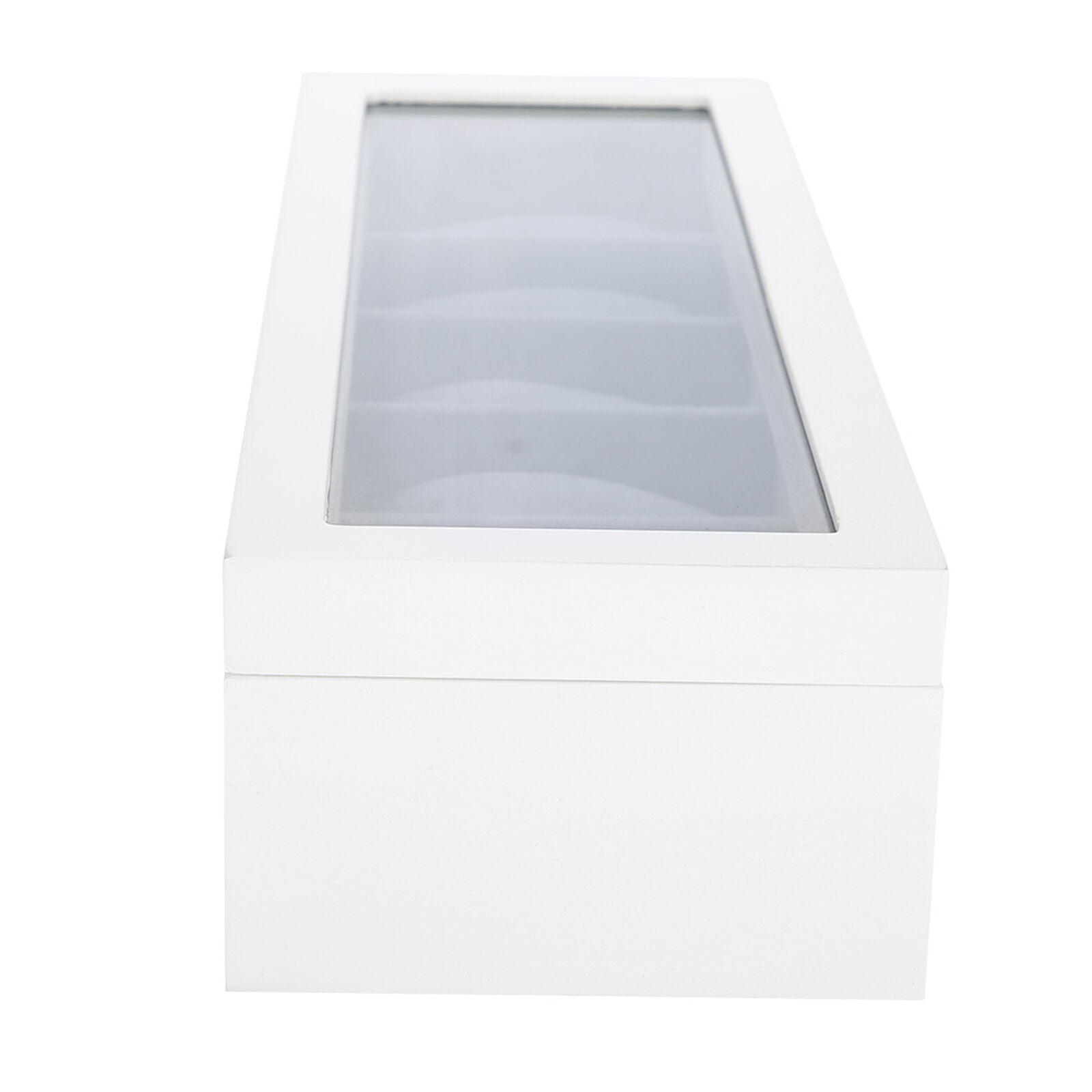 ny (Hvit) Watch Box Display Case 5 Slot Glass Oppbevaringsboks Organizer Klokke smykker