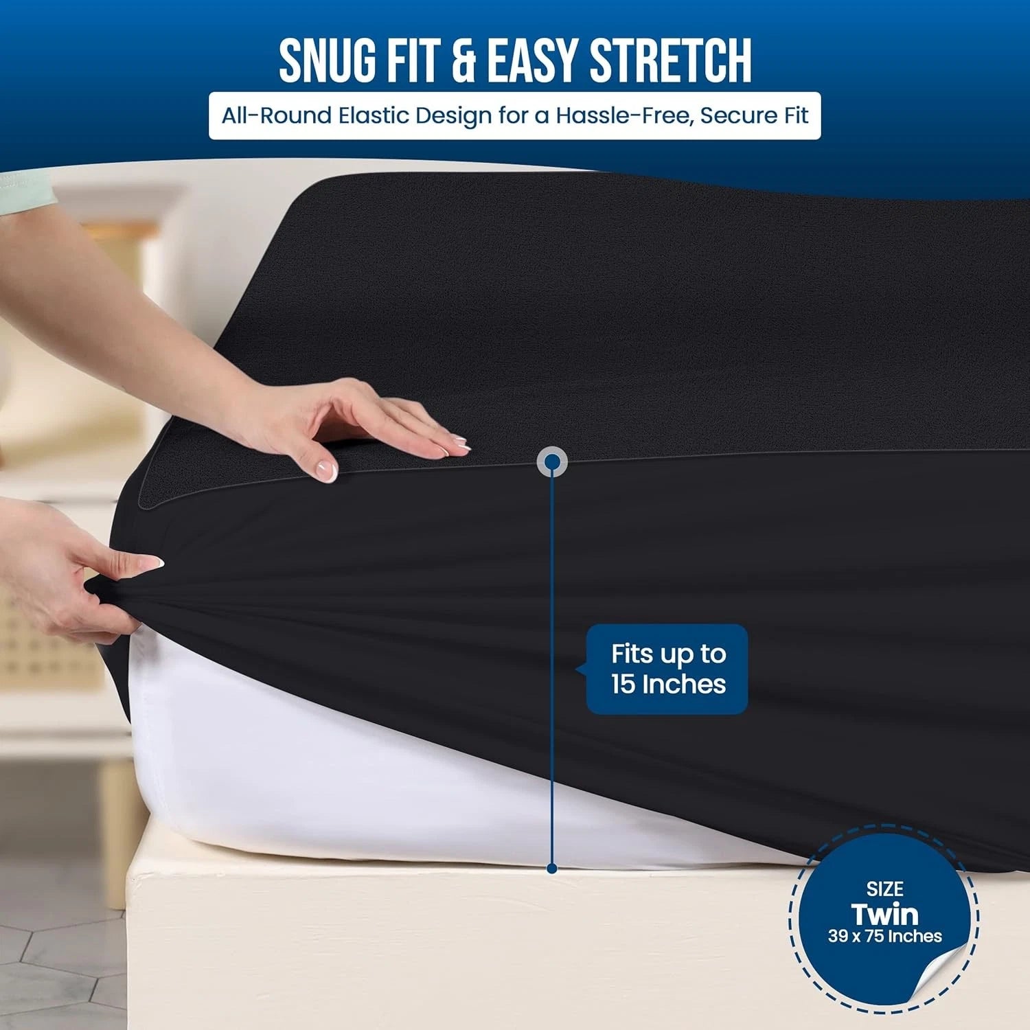 Bedding Waterproof Mattress Protector High-Quality Terry Cloth Mattress Cover 07FC0E-D4 - KOEEK