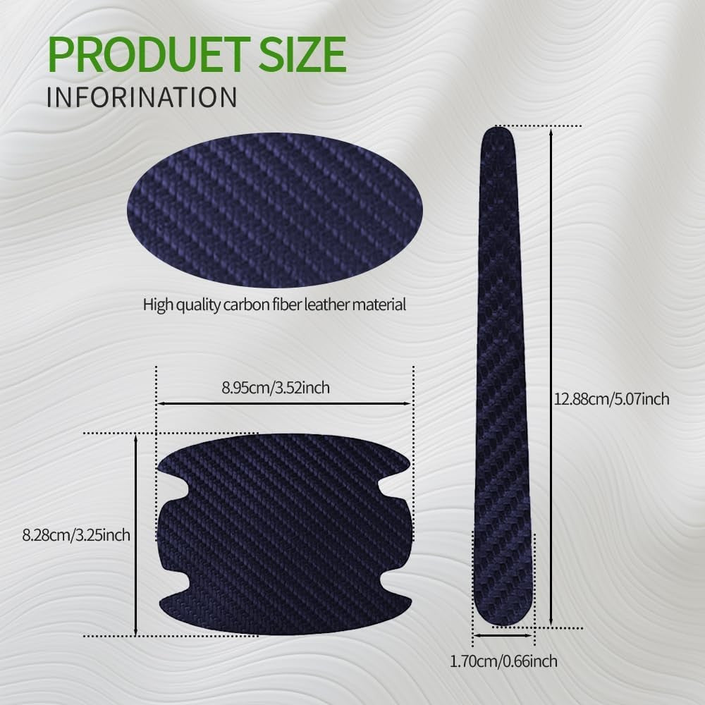 new 8PCS Car Door Handle Scratch Protectors, Carbon Fiber Blue