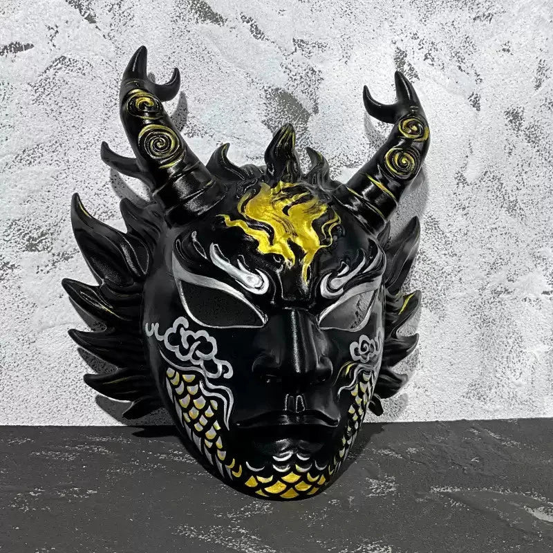 Traditional Chinese Mythological Mask Wearable Masquerade Cosplay Mask Bar Decor 07FC0E-D4 - KOEEK