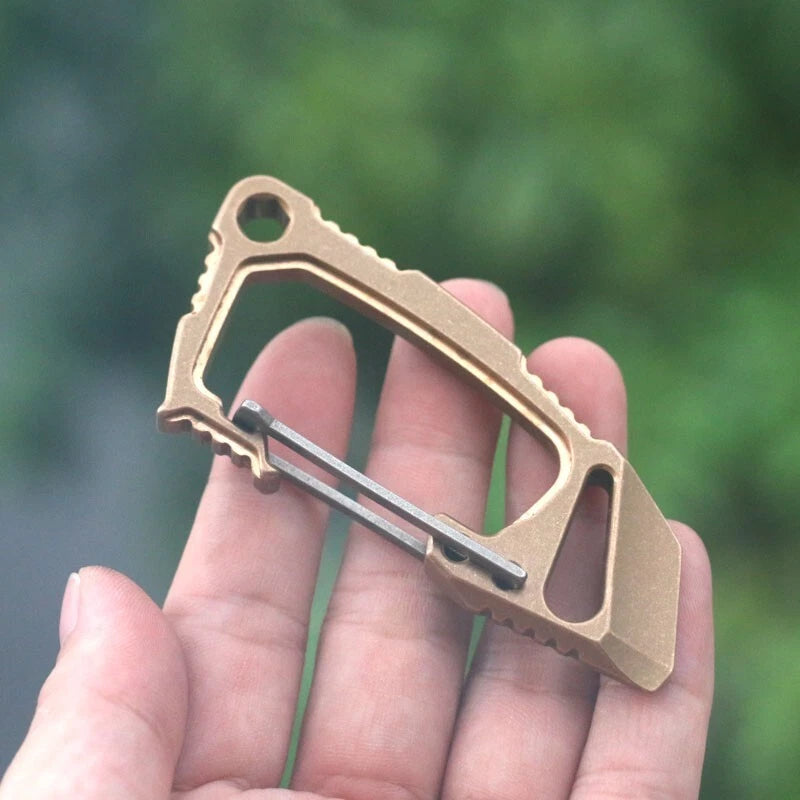 EDC Phosphor Bronze Titanium Alloy Ke chain Carabiner Opener Outdoor Travel Tool 07FC0E-D4 - KOEEK