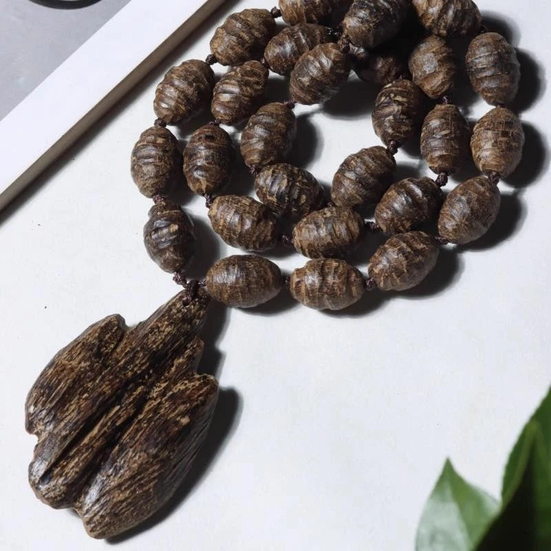 10mm Vietnam Nha Trang Black Kyara Agarwood Bead Necklace Prayer Beads Car Hang 07FC0E-D4 - KOEEK