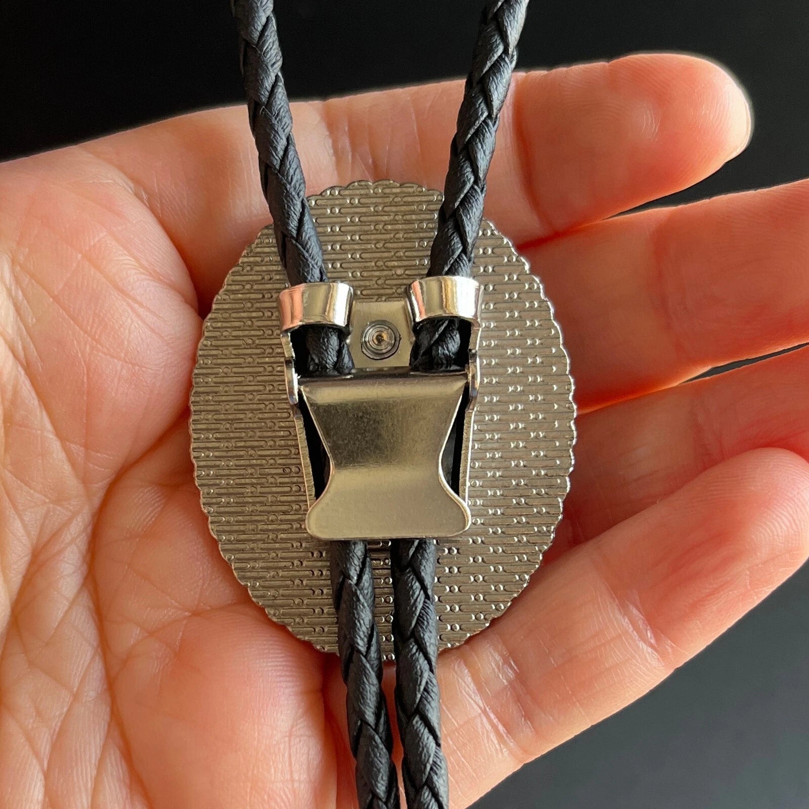 Natural Spotted Stone Bolo Tie Western Cowboy Vintage PU Rope Wedding Necklace 07FC0E-D4 - KOEEK