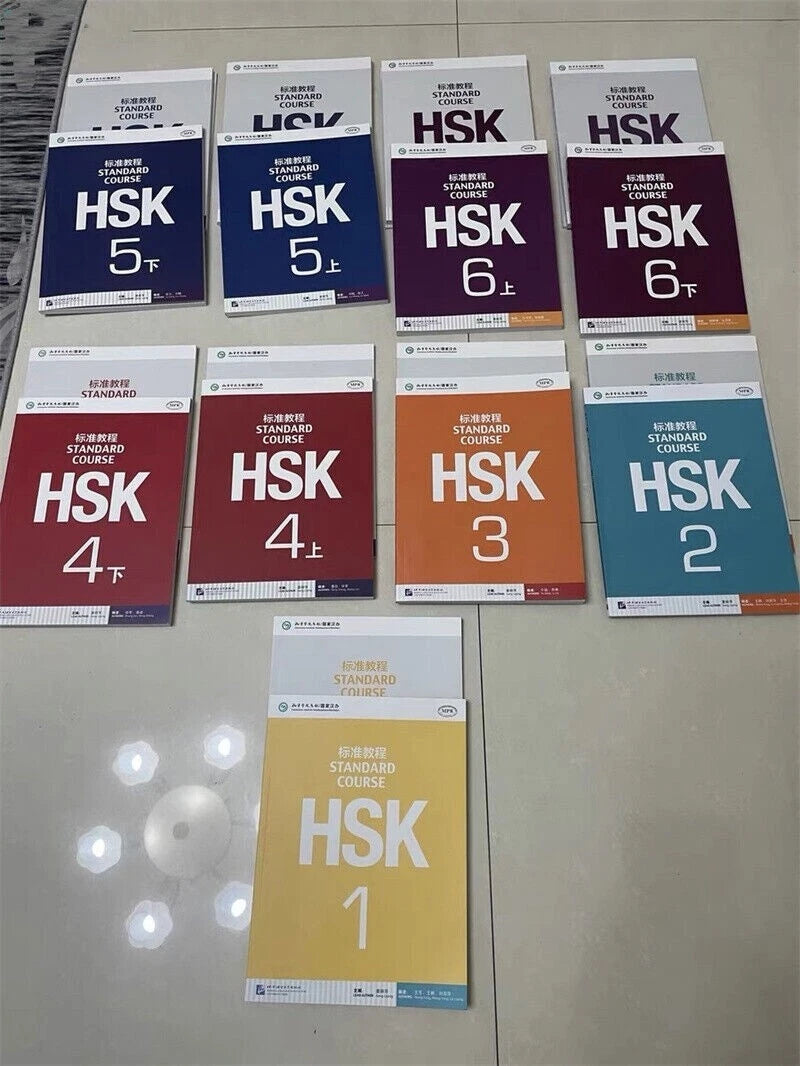 HSK Standard Level 1-6 Course Bilingual Textbook Workbook  18 Books Set 07FC0E-D4 - KOEEK