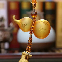 Gourd Shape Pendant Colored Glaze Crystal Hanging Figurine Crafts Car Accessorie 07FC0E-D4 - KOEEK