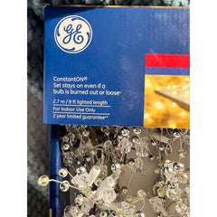 GE 100 Lights Glitter Gem Garland Clear Lights White Wire 9 ft GE - KOEEK