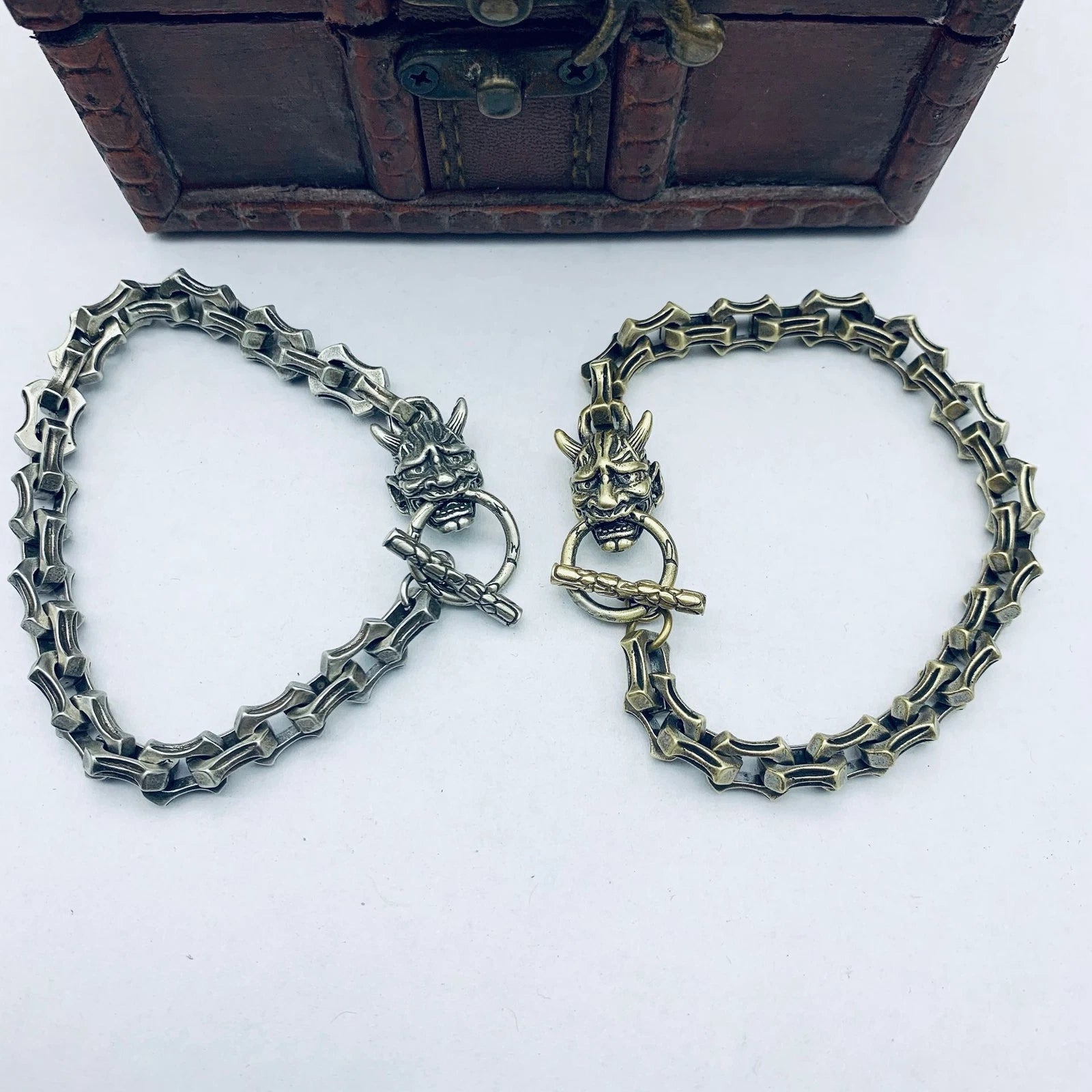 Solid Brass Handmade Vintage Bracelet Men's Bracelet Different Styles EDC Gifts 07FC0E-D4 - KOEEK