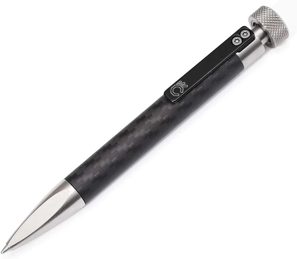 Stainless Steel Carbon Fiber Pen Ballpoint Pen With Fidget Spinner EDC Pen Gifts 07FC0E-D4 - KOEEK