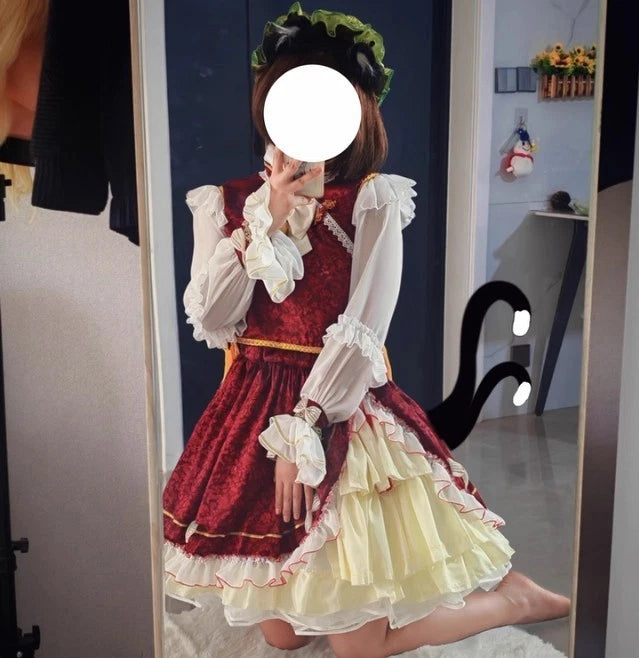 Customized TouHou Project Chen Cosplay Costume Maid Dress Ears Tail Lolita 07FC0E-D4 - KOEEK