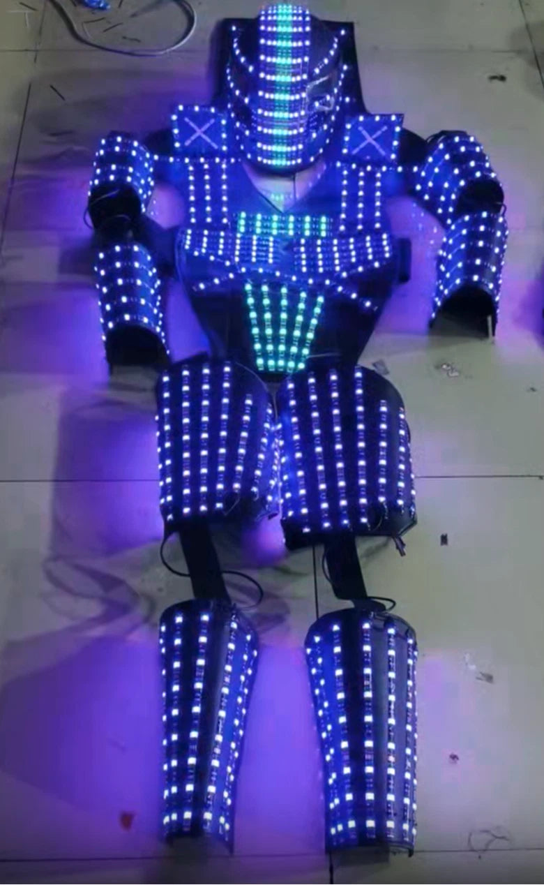 LED Robot Costume Suit IlluminatedDance Glow Party Show Night Lights Clothing 07FC0E-D4 - KOEEK