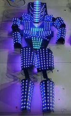 LED Robot Costume Suit IlluminatedDance Glow Party Show Night Lights Clothing 07FC0E-D4 - KOEEK