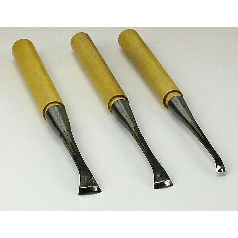 3Pcs Wood Carving Knife Bent Spoon Gouge Hand Chisel Set Woodworking Tools Kit 07FC0E-D4 - KOEEK