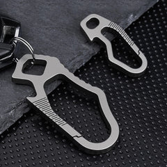 EDC Titanium CNC Belt Keychain Carabiner Strong Spring with Bottle Opener 07FC0E-D4 - KOEEK
