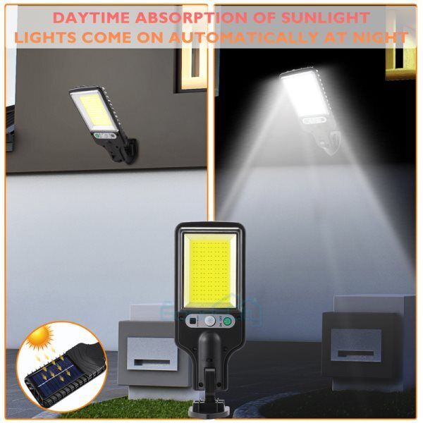 ny 1200000lm LED Solar Flood Light Security Bevægelsessensor Udendørs Yard Street Wall