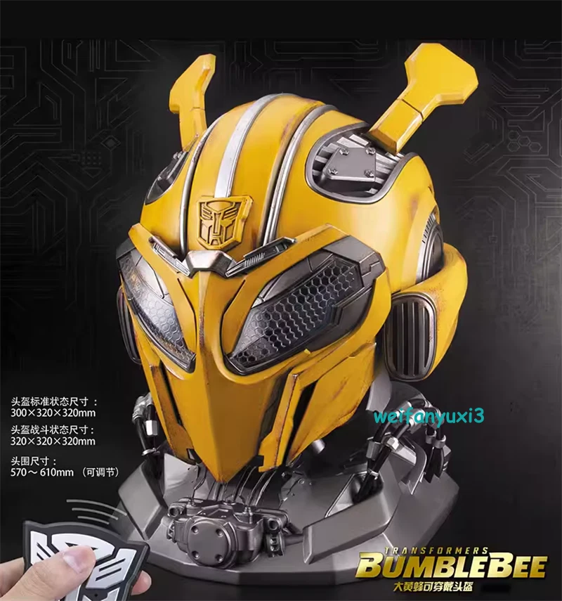 1:1 Transformer Bumblebee Voice Control Cosplay Wearable Helmet Mask W/ Base 07FC0E-D4 - KOEEK