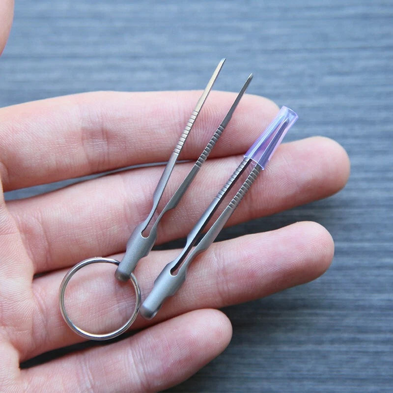 Mini CNC Titanium Keychain Tweezers Pocket Outdoor Lightweight Clamping EDC Tool EDC - KOEEK