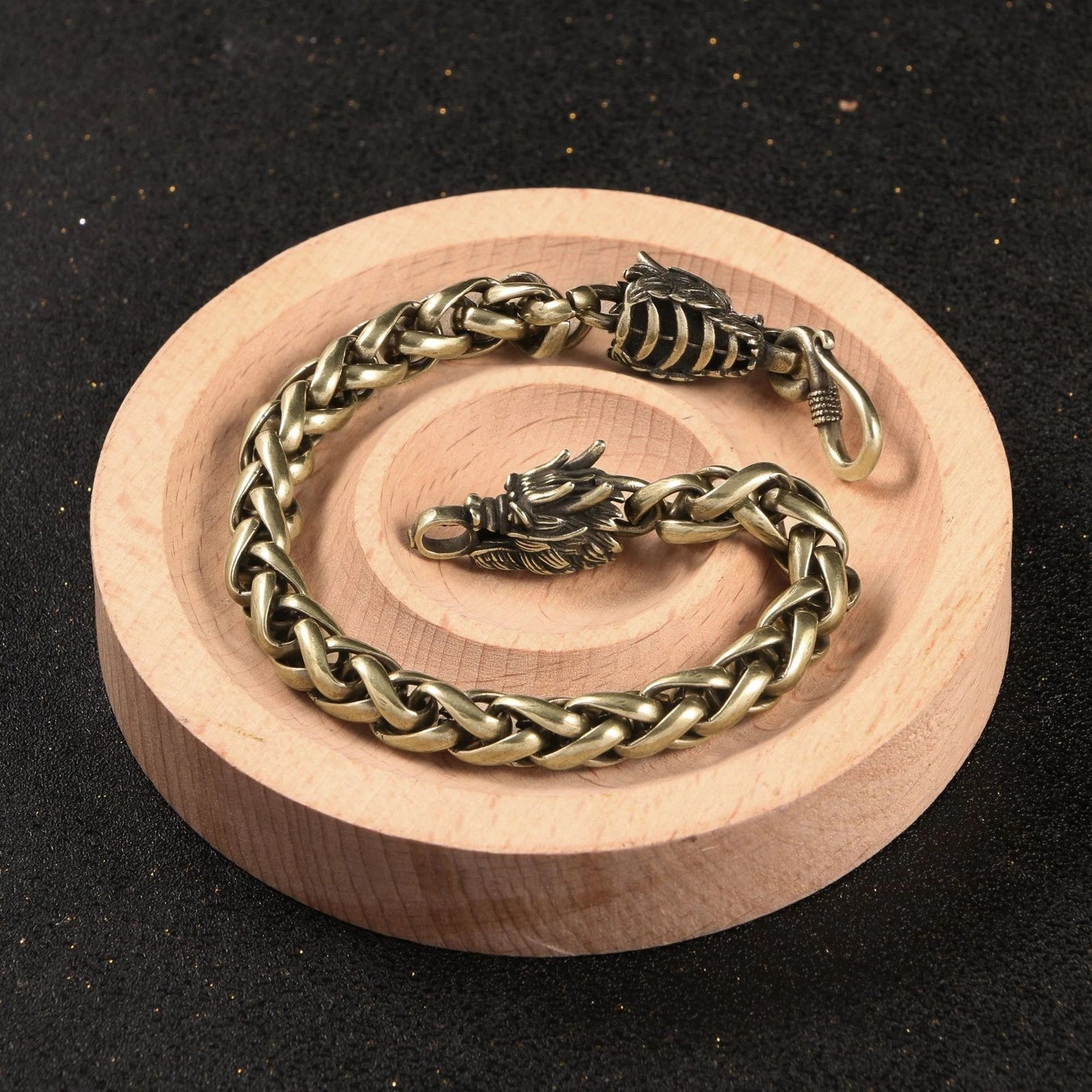 Brass Zodiac Dragon Bracelet Simple Street Dance Fashion Jewelry Men Women 07FC0E-D4 - KOEEK