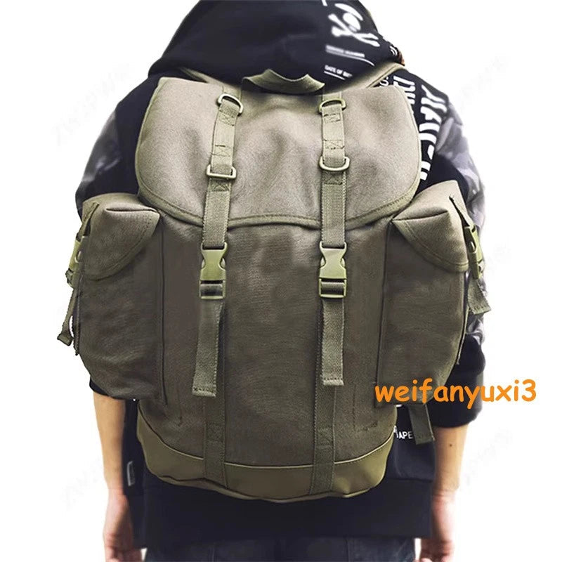 German Army Mountain Rucksack Canvas Green Bag Backpack Pouch Outdoor Packsack 07FC0E-D4 - KOEEK