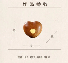 5.3x5.9x3.8cm Wooden Heart Mokugyo Desk Decor Meditation Percussion Ornament 07FC0E-D4 - KOEEK