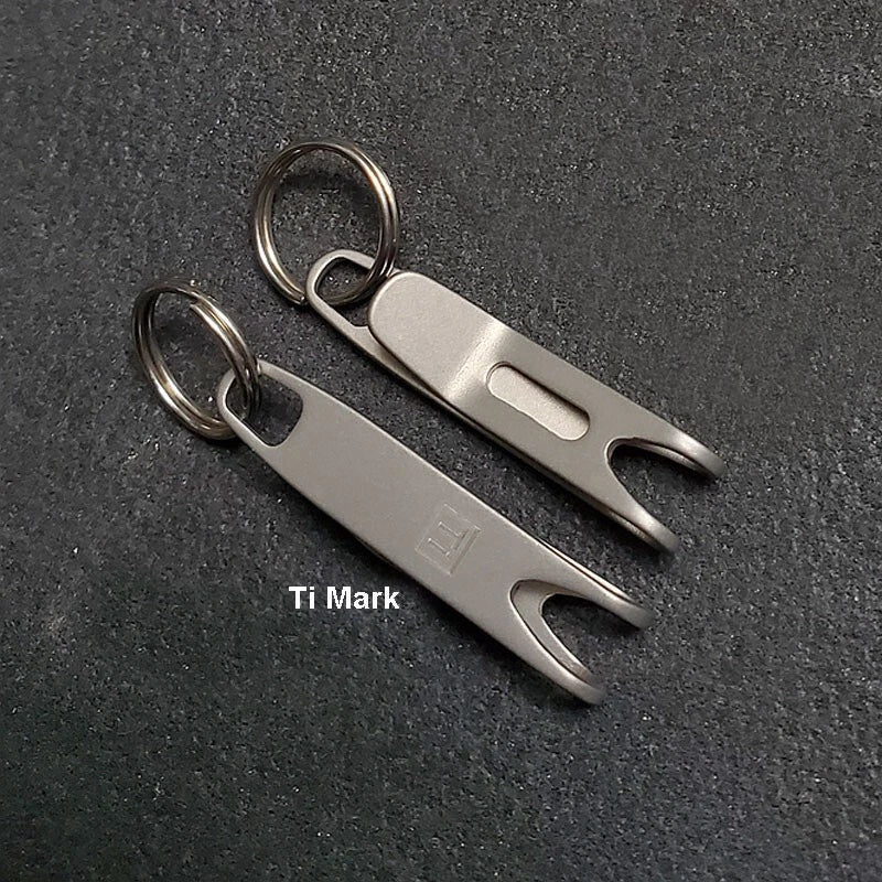 EDC Mini Titanium Alliy Portable Pocket Clip with Key Ring Universal Accessories 07FC0E-D4 - KOEEK