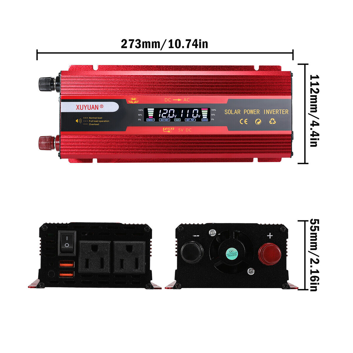 ny 6000W DC konverter 12/24V A 110V AC 2USB Para Carro Auto Inversor Corriente